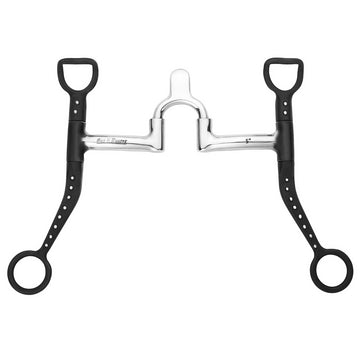 BAR H EQUINE Western Curb Bit with Silver Dotted Shanks & Cathedral Port